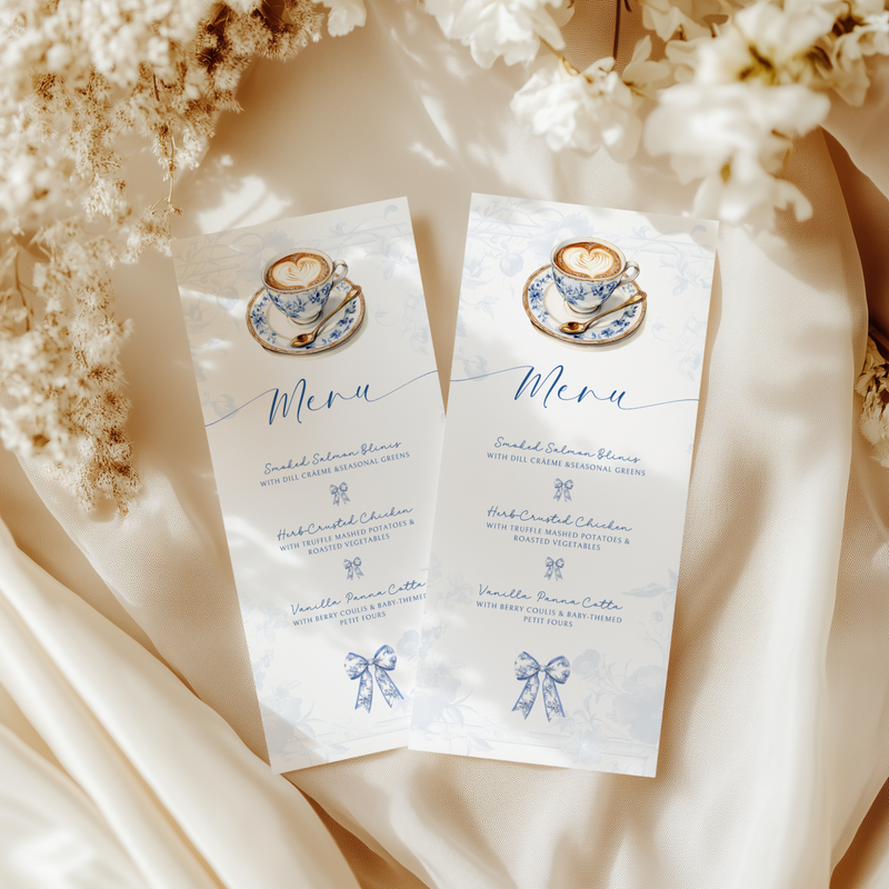 Elegant Blue Toile Brunch Menu Template BS62