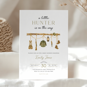 Baby Shower Invitation - A Little Hunter Is On The Way BS243