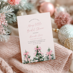 A Merry Little Bridal Shower Invitation Template Pink L38