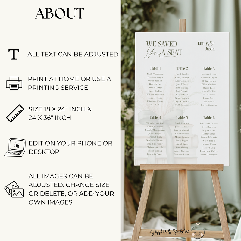 A New Chapter Baby Shower Seating Chart Sign BS72