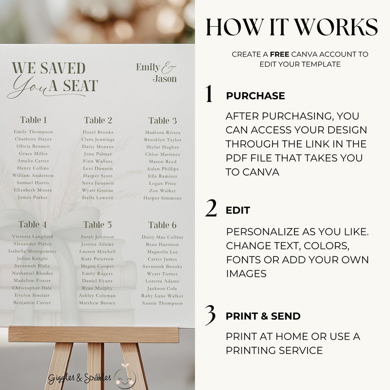 A New Chapter Baby Shower Seating Chart Sign BS72