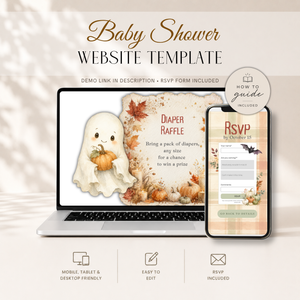 A Baby Is Brewing Halloween Baby Shower Website Invitation with RSVP BS317