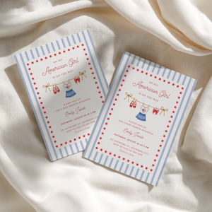 All American Girl Baby Shower Invitation BS305