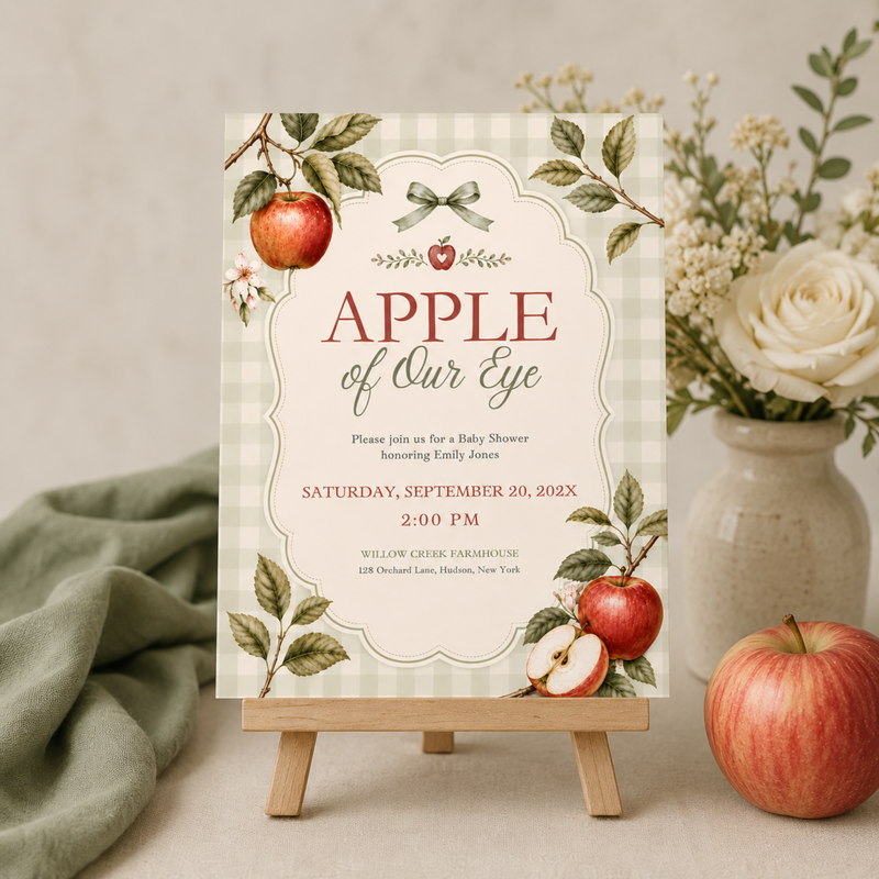 Apple of Our Eye Baby Shower Invitation BS316