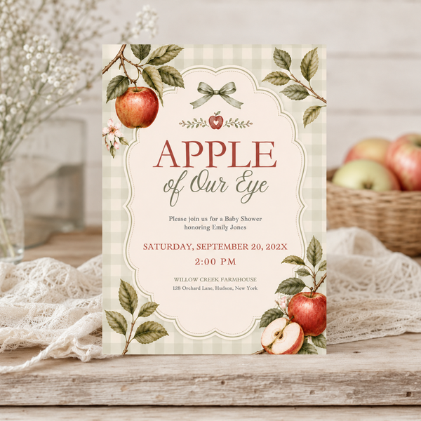 Apple of Our Eye Baby Shower Invitation BS316