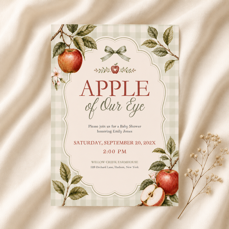 Apple of Our Eye Baby Shower Invitation BS316