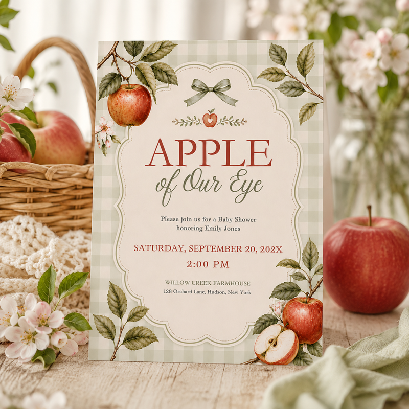 Apple of Our Eye Baby Shower Invitation BS316
