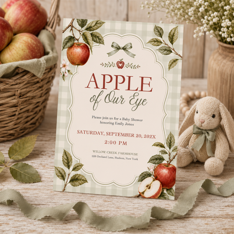Apple of Our Eye Baby Shower Invitation BS316