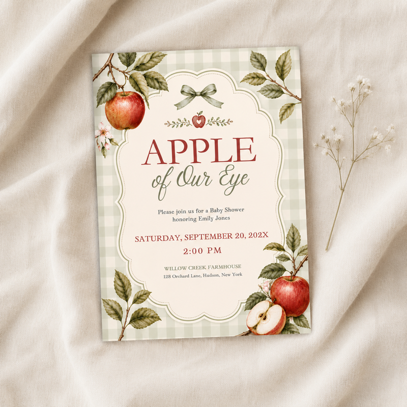 Apple of Our Eye Baby Shower Invitation BS316