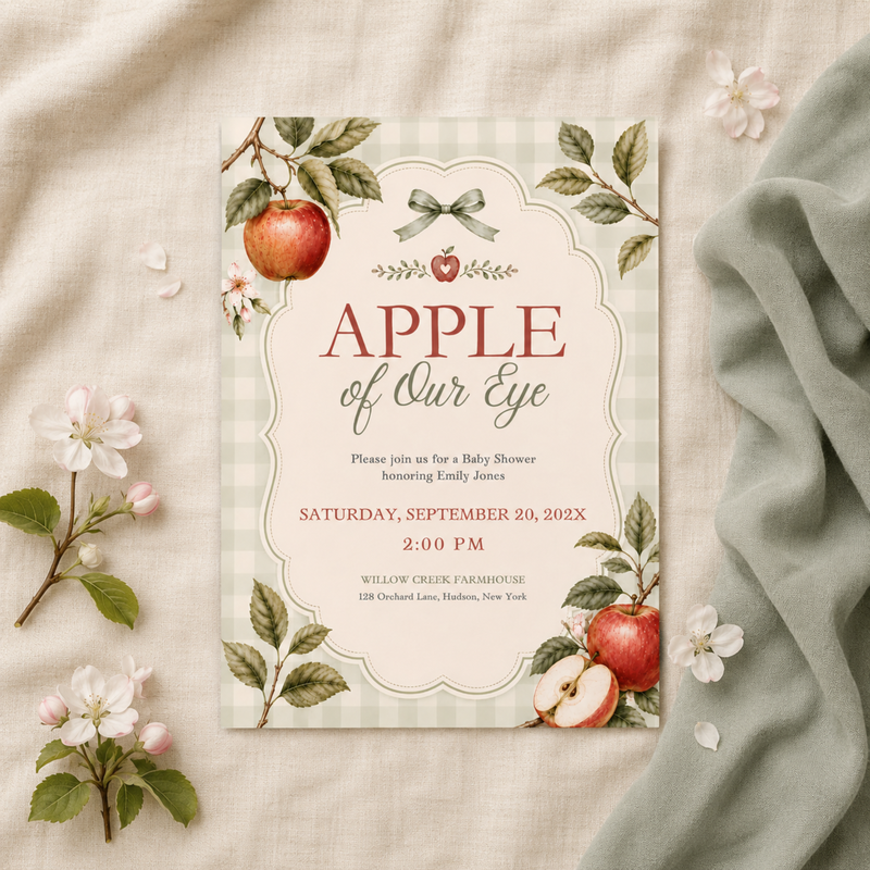 Apple of Our Eye Baby Shower Invitation BS316