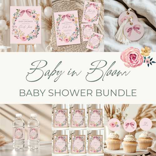 Baby Shower Mega Bundle - Blush Pink Floral Baby In Bloom BS71