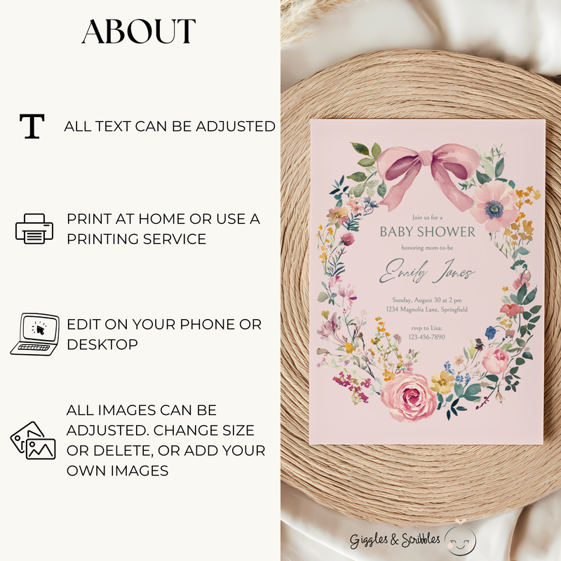 Baby Shower Mega Bundle - Blush Pink Floral Baby In Bloom BS71