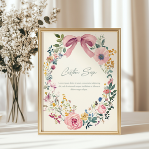 Baby Shower Table Sign Bundle - Vintage Floral Baby In Bloom Beige BS71