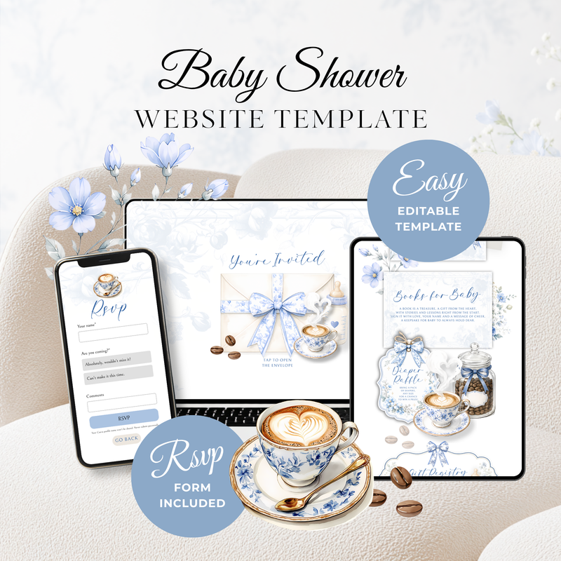 Baby Is Brewing Baby Shower Website Template with RSVP BS62