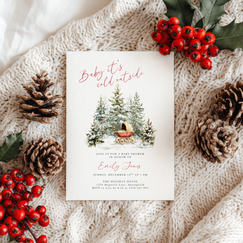 Baby It's Cold Outside Baby Shower Invitation BS228