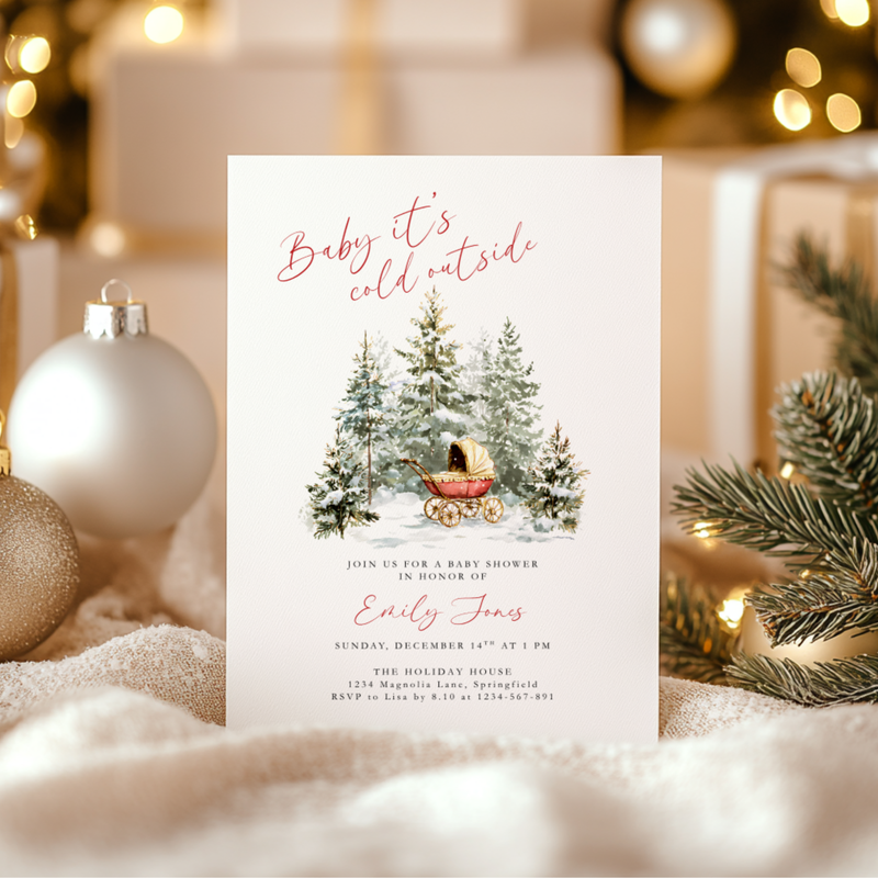Baby It's Cold Outside Baby Shower Invitation BS228