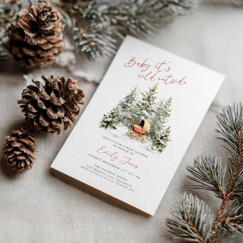 Baby It's Cold Outside Baby Shower Invitation BS228