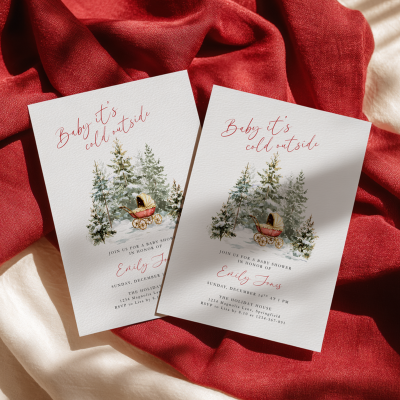 Baby It's Cold Outside Baby Shower Invitation BS228
