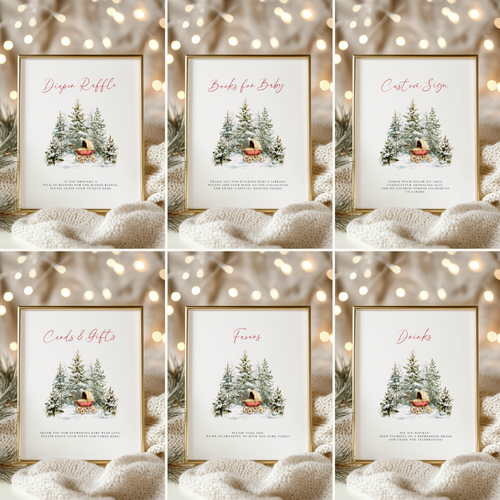 Baby It's Cold Outside Baby Shower Table Sign Bundle BS228