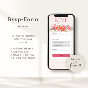 Baby in Bloom Baby Shower Website Invitation with RSVP BS327