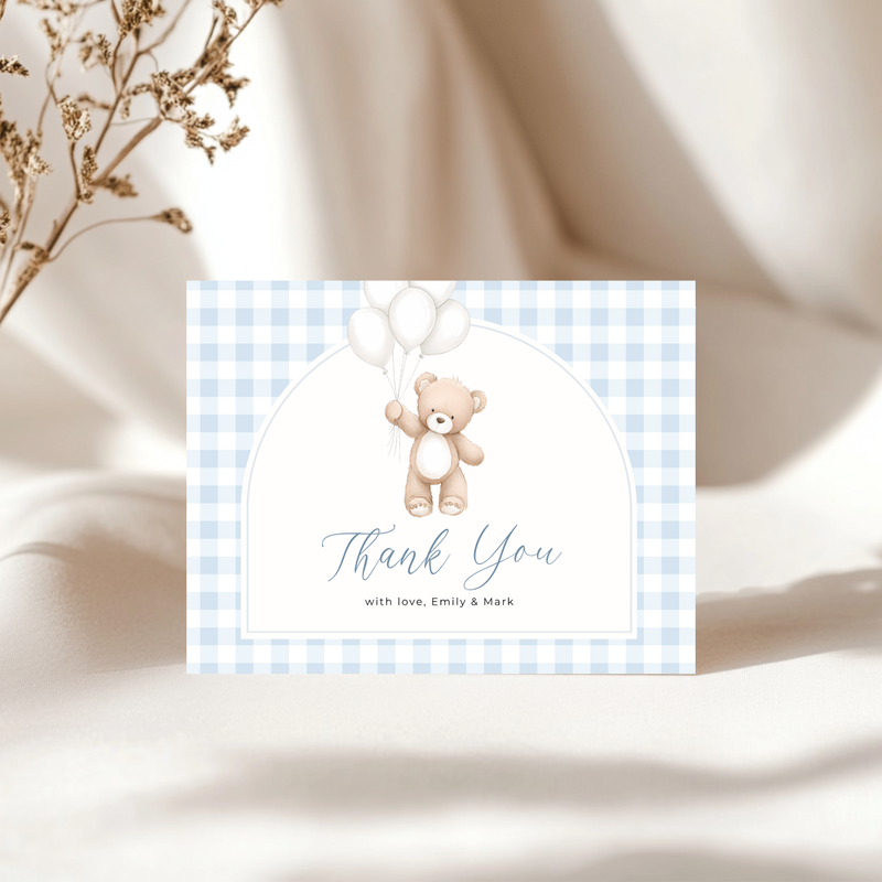 We Can Bearly Wait Blue Baby Shower Invitation Bundle BS295