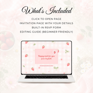Berry First Birthday Website Invitation With RSVP L142