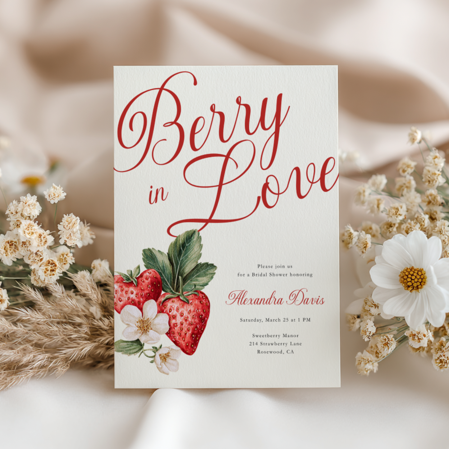 Berry In Love Bridal Shower Invite L114