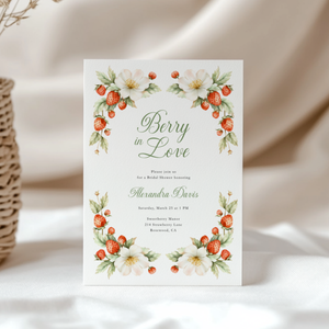 Berry In Love Strawberry Bridal Shower Invitation L113
