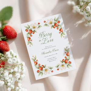 Berry In Love Strawberry Bridal Shower Invitation L113