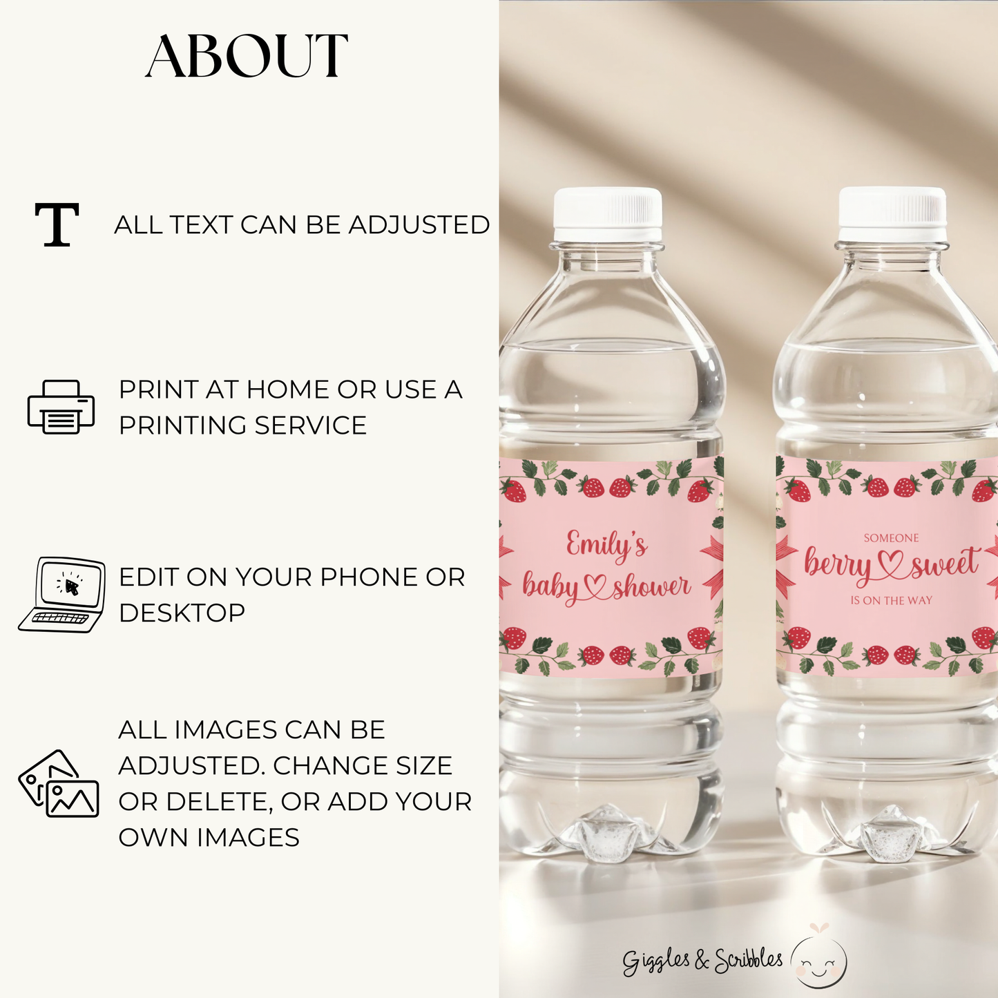 Baby Shower Mega Bundle - Strawberry Berry Sweet Pink Vintage Floral BS63