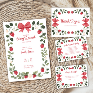 Baby Shower Mega Bundle - White Strawberry Berry Sweet Vintage Floral BS63 (kopie)