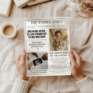 Big Brother Pregnancy Announcement Newspaper Template NP5