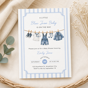 Blue Jean Baby Shower Invitation BS311