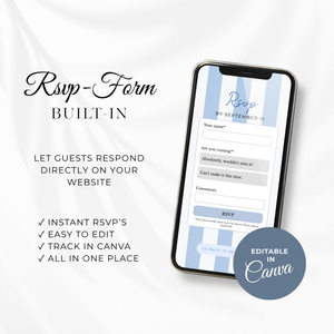 Blue Jean Baby Shower Website Invitation with RSVP BS311