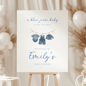 Baby Shower Welcome Sign - Blue Jean Baby Denim BS194