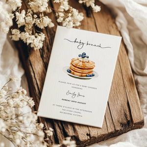 Baby Shower Invitation - Blueberry Pancake Baby Brunch BS185