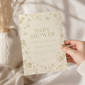 Elegant Butter Yellow Baby Shower Invitation BS187
