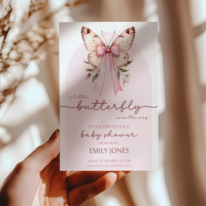 Baby Shower Invitation - Pink Butterfly BS39