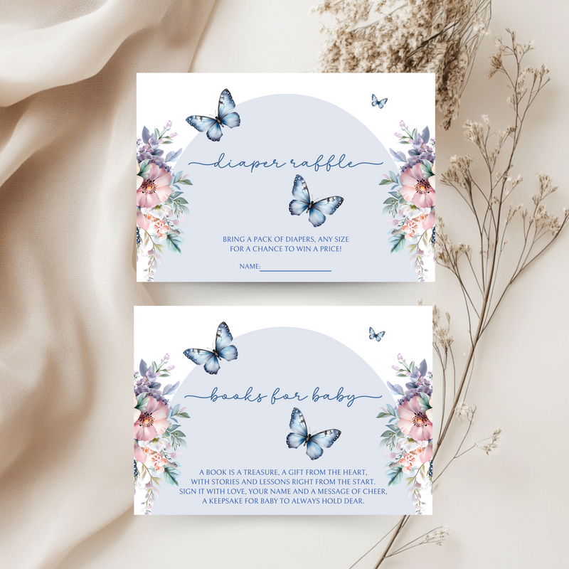 Baby Shower Invitation Bundle - Blue Butterfly BS40