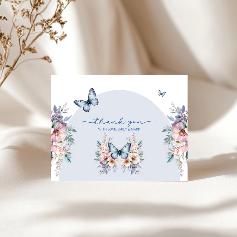 Baby Shower Invitation Bundle - Blue Butterfly BS40