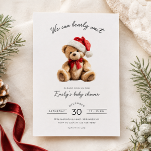 Christmas Bear Baby Shower Invitation BS245