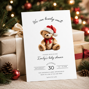 Christmas Bear Baby Shower Invitation BS245
