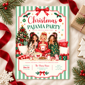 Christmas Pajama Party Invitation L179