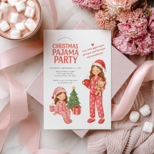 Christmas Pajama Party Invitation Template L33