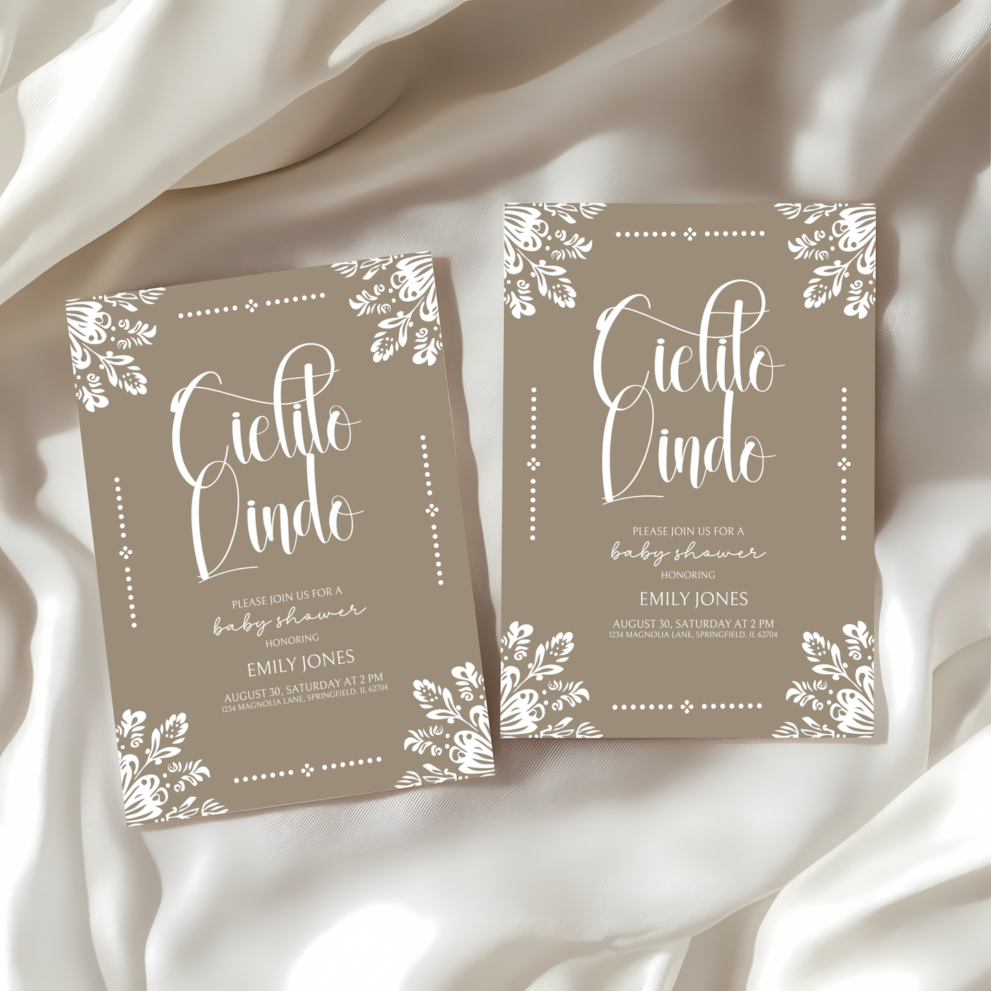 Baby Shower Invitation - Cielito Lindo Beige BS56