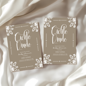 Baby Shower Invitation - Cielito Lindo Beige BS56