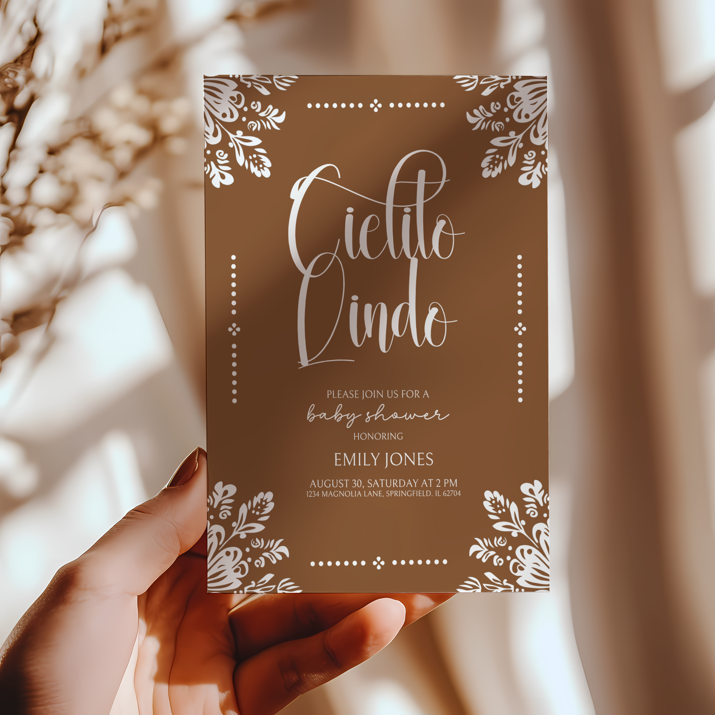 Baby Shower Invitation Bundle - Cielito Lindo Brown Mexican Style BS54