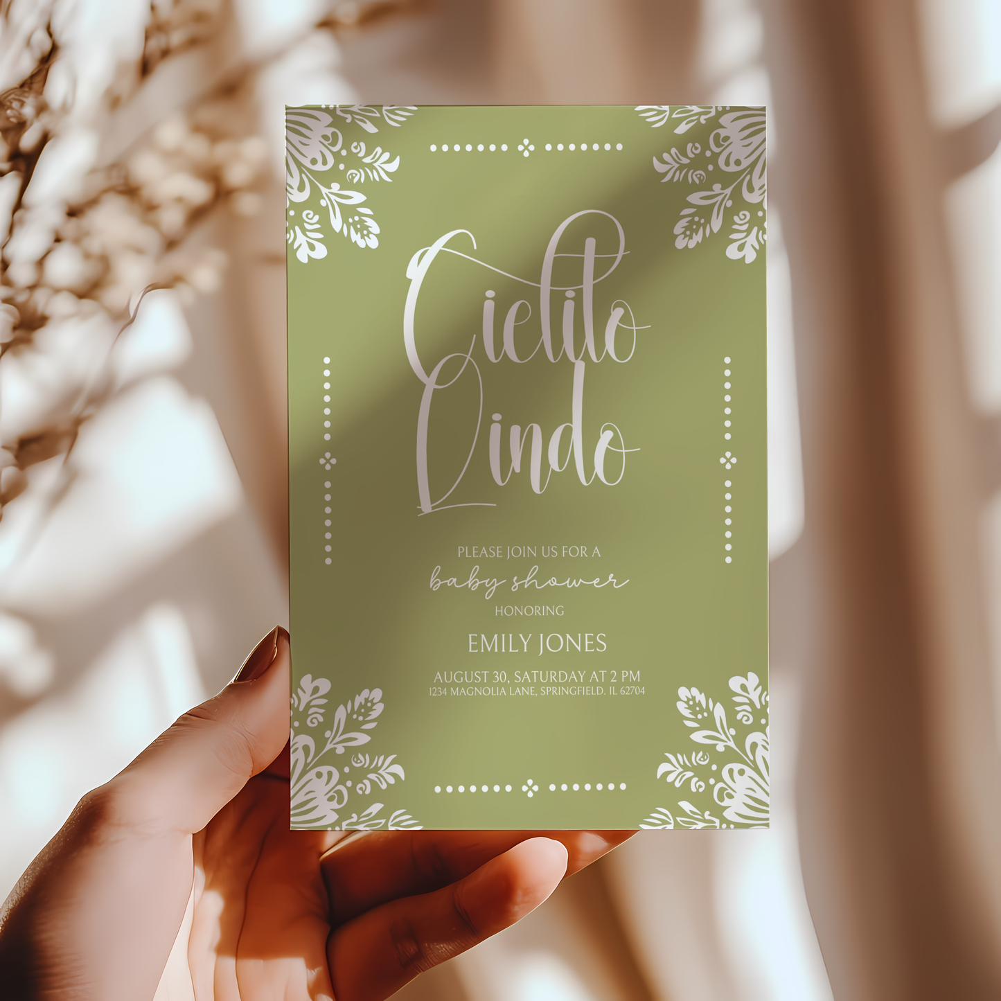 Baby Shower Invitation Bundle - Cielito Lindo Green Lime BS52