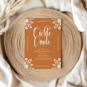 Baby Shower Invitation - Cielito Lindo Terracotta Brown Orange BS55