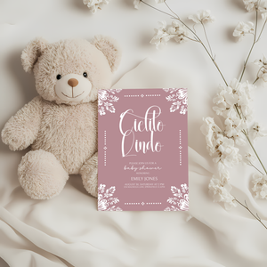 Baby Shower Invitation - Cielito Lindo Pink Mauve BS50
